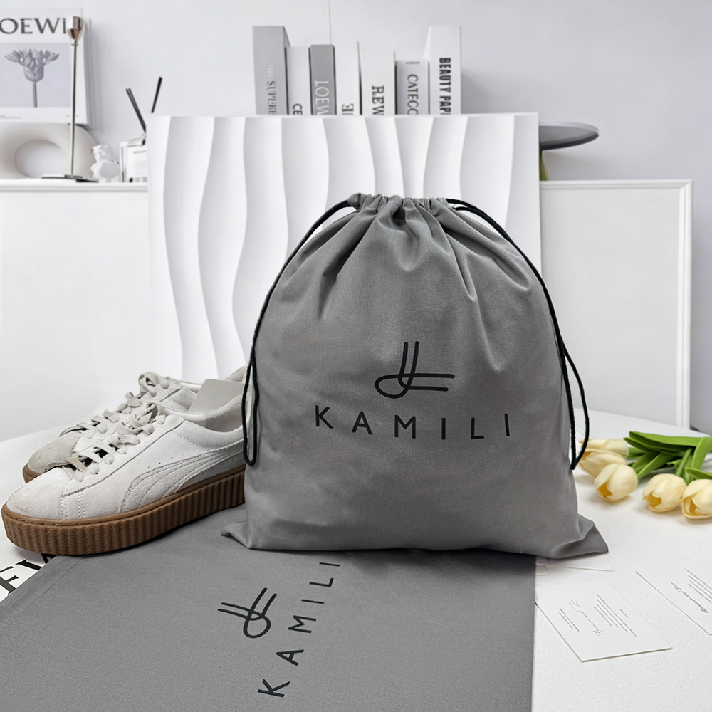 Custom Silk Screen Printed Cotton Drawstring Bags | Wholesale Natural ...